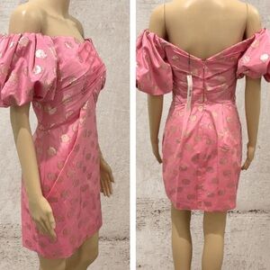 Pink Off-Shoulder Mini Dress